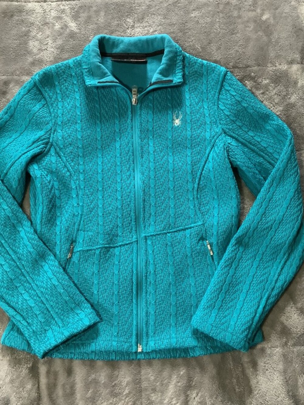 Spyder Women's Size M Major Cable Knit Stryke Full-Zip Fleece Jacket (1330)
